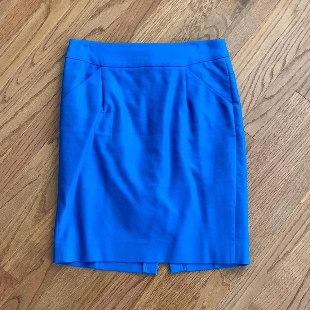 J. Crew - Neon Blue Pencil Skirt